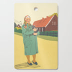 Woman with a cat Cutting Board Gallery Image 1