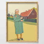 Woman with a cat Serving Tray Gallery Image 1