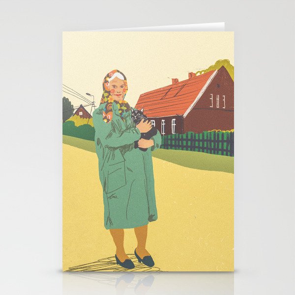 Woman with a cat Stationery Card Gallery Image 2
