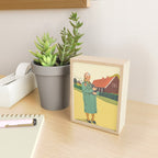Woman with a cat Mini Art Print Gallery Image 2