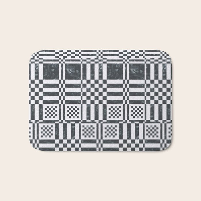 Structured Lines Grid Bath Mat Gallery Image 1