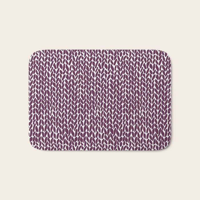 Hand Knit Plum Bath Mat Gallery Image 1