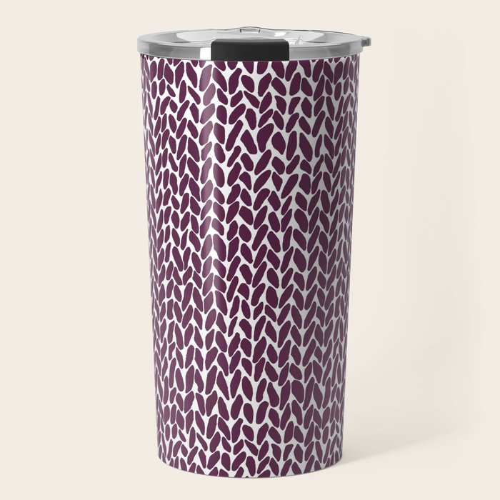 Hand Knit Plum Travel Mug Gallery Image 1
