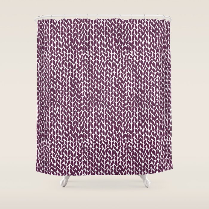 Hand Knit Plum Shower Curtain Gallery Image 1