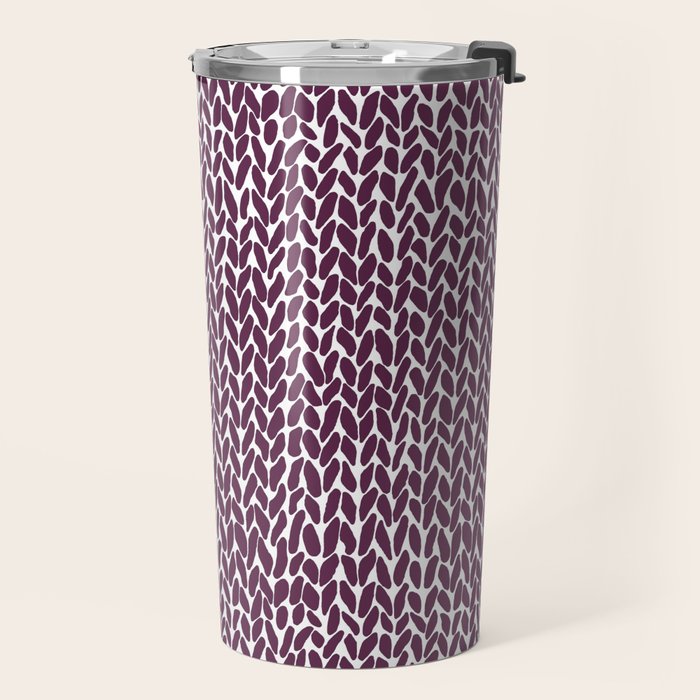 Hand Knit Plum Travel Mug Gallery Image 2