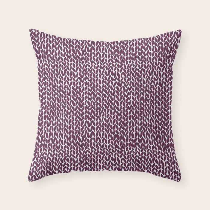 Hand Knit Plum Throw Pillow Gallery Image 6