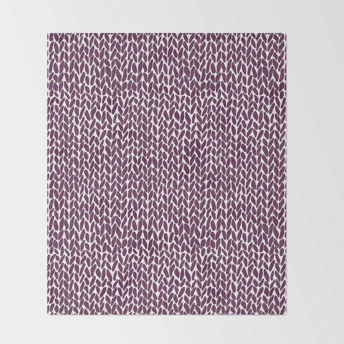 Hand Knit Plum Throw Blanket Gallery Image 2