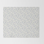 Vintage Toile Floral - Blue and White Throw Blanket Gallery Image 2