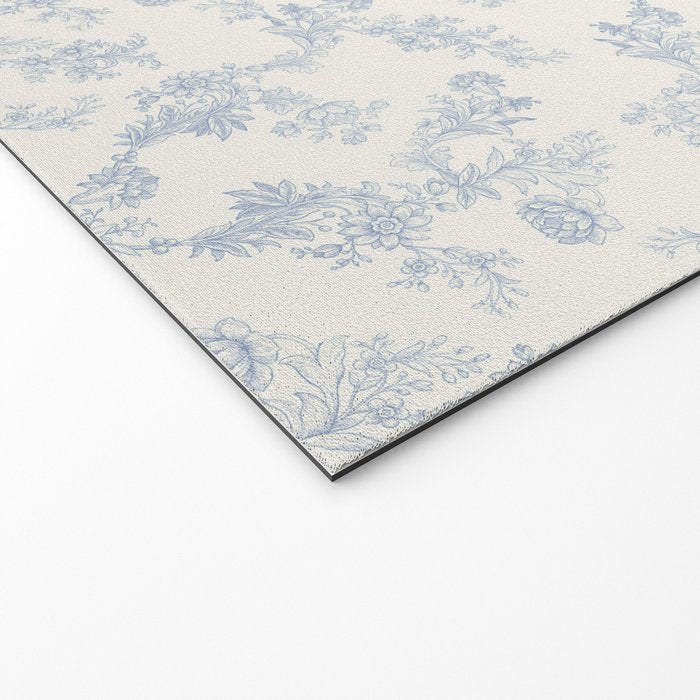Vintage Toile Floral - Blue and White Welcome Mat Gallery Image 2