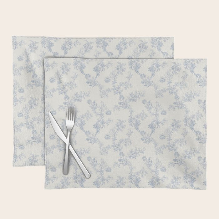 Vintage Toile Floral - Blue and White Placemat Gallery Image 1