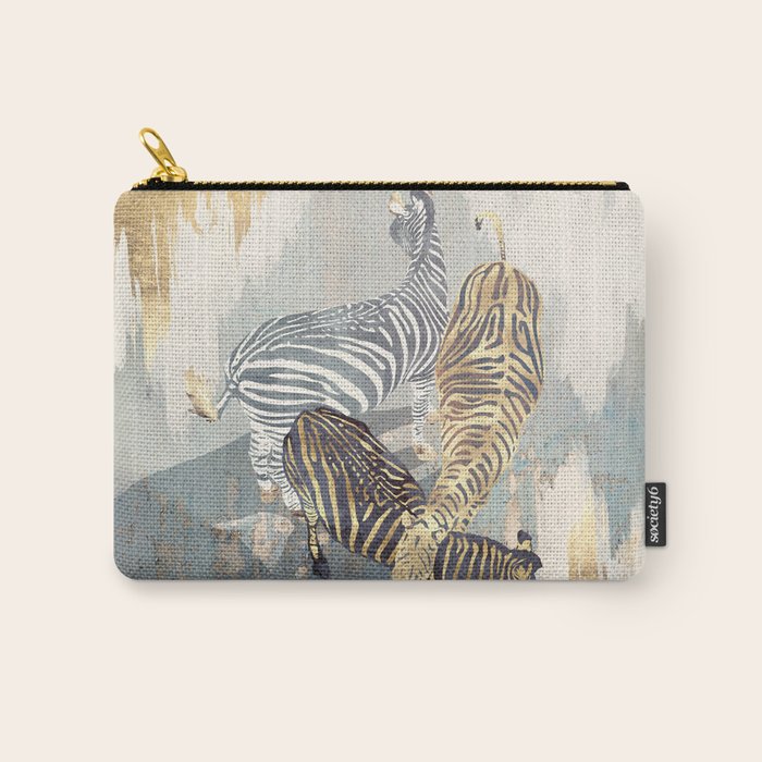 Metallic Zebras Carry All Pouch Gallery Image 1