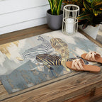 Metallic Zebras Outdoor Rug Gallery Image 2