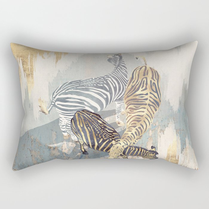 Metallic Zebras Rectangular Pillow Gallery Image 2