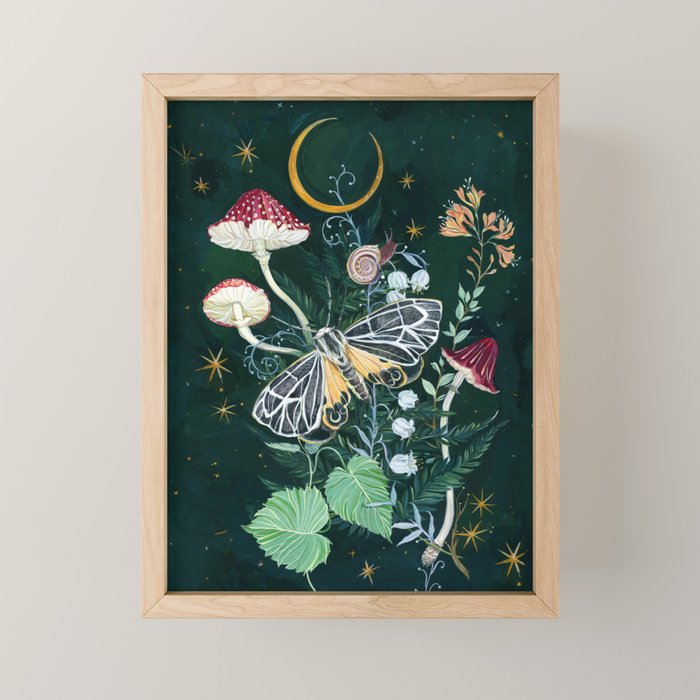 Mushroom night moth Mini Art Print Gallery Image 1