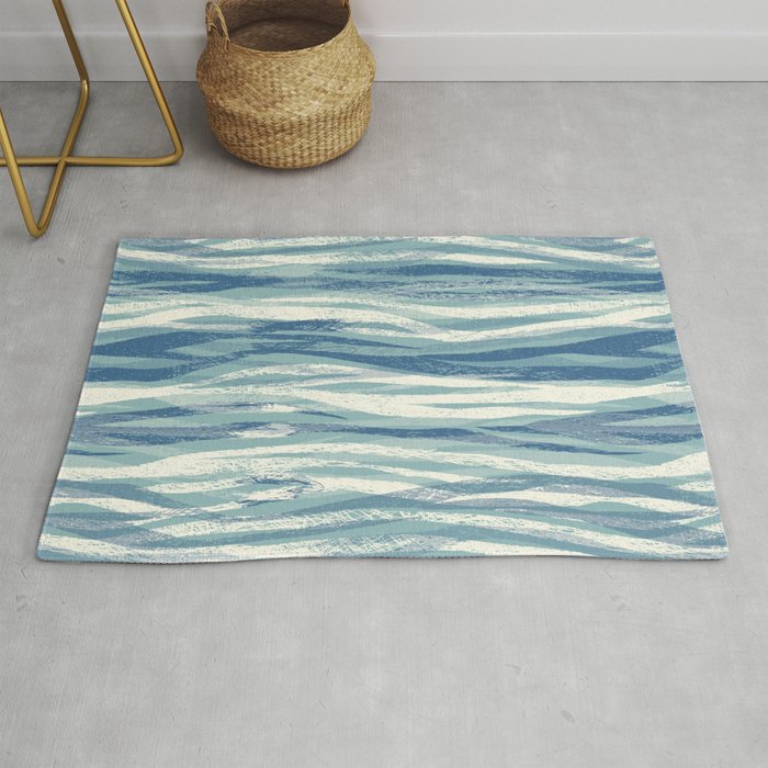 Wildlife Safari animal print blue Rug Gallery Image 1