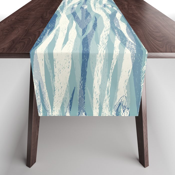 Wildlife Safari animal print blue Table Runner Gallery Image 1