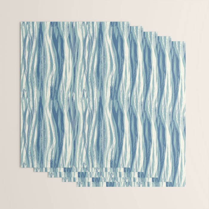 Wildlife Safari animal print blue Wrapping Paper Gallery Image 3