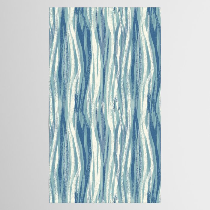 Wildlife Safari animal print blue Tablecloth Gallery Image 2