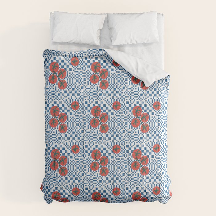 Tomatoes Checkered Grid Comforter Gallery Image 6