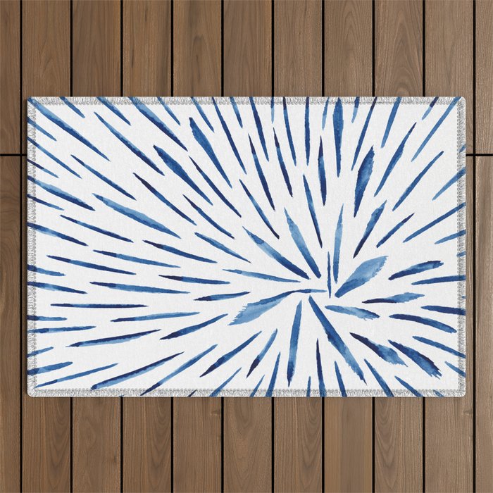 Indigo Sparks | Watercolor Pattern Outdoor Rug Gallery Image 1