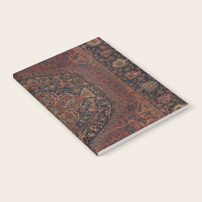 Boho Chic Dark I // 17th Century Colorful Medallion Red Blue Green Brown Ornate Accent Rug Pattern Notebook Gallery Image 1
