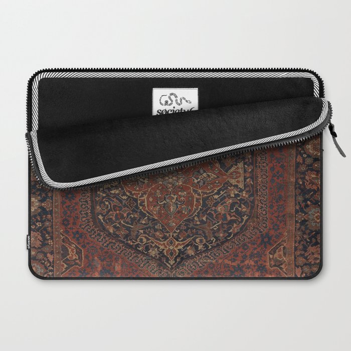 Boho Chic Dark I // 17th Century Colorful Medallion Red Blue Green Brown Ornate Accent Rug Pattern Laptop Sleeve Gallery Image 2