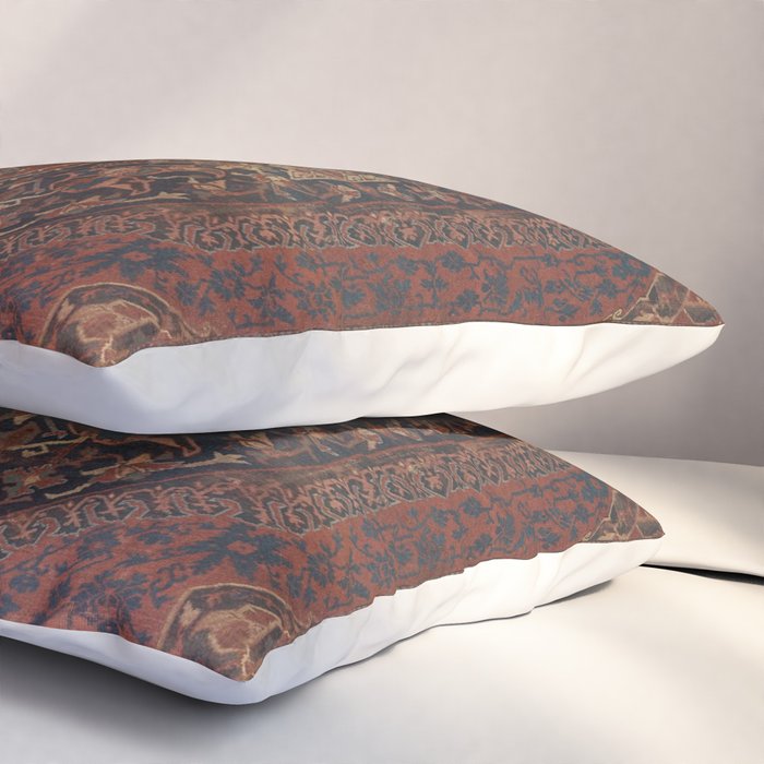 Boho Chic Dark I // 17th Century Colorful Medallion Red Blue Green Brown Ornate Accent Rug Pattern Pillow Sham Gallery Image 3