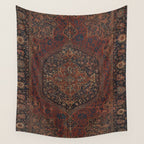 Boho Chic Dark I // 17th Century Colorful Medallion Red Blue Green Brown Ornate Accent Rug Pattern Wall Tapestry Gallery Image 4
