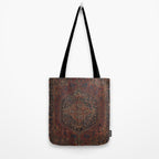 Boho Chic Dark I // 17th Century Colorful Medallion Red Blue Green Brown Ornate Accent Rug Pattern Tote Bag Gallery Image 2
