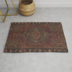 Boho Chic Dark I // 17th Century Colorful Medallion Red Blue Green Brown Ornate Accent Rug Pattern Rug Gallery Image 1