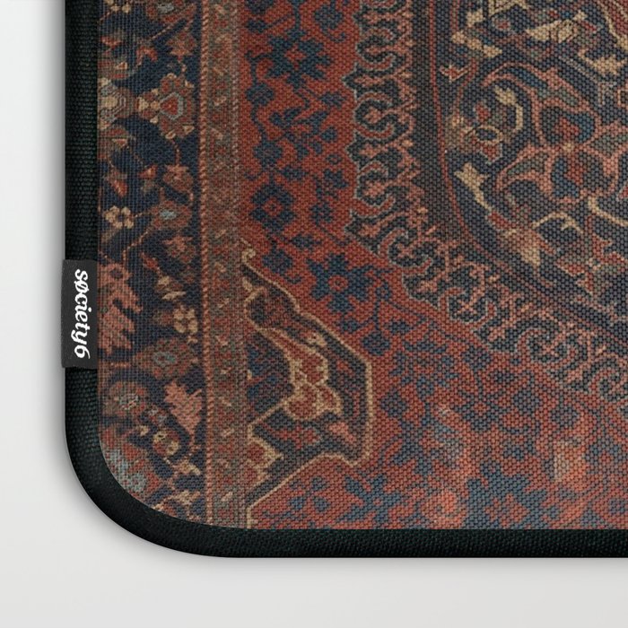 Boho Chic Dark I // 17th Century Colorful Medallion Red Blue Green Brown Ornate Accent Rug Pattern Laptop Sleeve Gallery Image 3