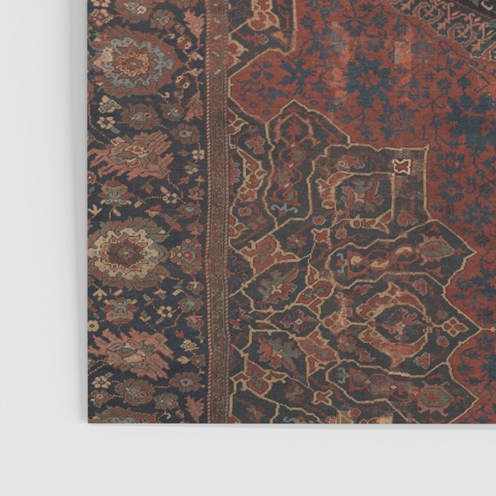 Boho Chic Dark I // 17th Century Colorful Medallion Red Blue Green Brown Ornate Accent Rug Pattern Poster Gallery Image 3