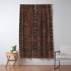 Boho Chic Dark I // 17th Century Colorful Medallion Red Blue Green Brown Ornate Accent Rug Pattern Window Curtain Gallery Image 5
