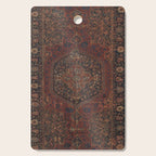 Boho Chic Dark I // 17th Century Colorful Medallion Red Blue Green Brown Ornate Accent Rug Pattern Cutting Board Gallery Image 1