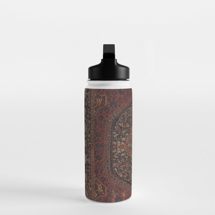 Boho Chic Dark I // 17th Century Colorful Medallion Red Blue Green Brown Ornate Accent Rug Pattern Water Bottle Gallery Image 3