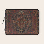 Boho Chic Dark I // 17th Century Colorful Medallion Red Blue Green Brown Ornate Accent Rug Pattern Laptop Sleeve Gallery Image 1