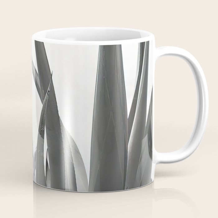 Frida Kahlo and Agave Plant, Black and White, Vintage Art Coffee Mug Gallery Image 1