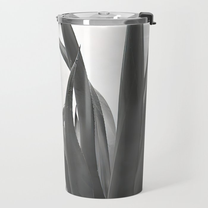 Frida Kahlo and Agave Plant, Black and White, Vintage Art Travel Mug Gallery Image 2