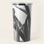 Frida Kahlo and Agave Plant, Black and White, Vintage Art Travel Mug Gallery Image 1