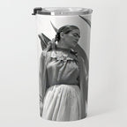 Frida Kahlo and Agave Plant, Black and White, Vintage Art Travel Mug Gallery Image 3