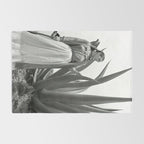 Frida Kahlo and Agave Plant, Black and White, Vintage Art Rug Gallery Image 2