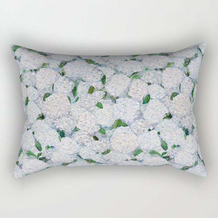 Annabelle Hydrangea Garden Rectangular Pillow Gallery Image 1