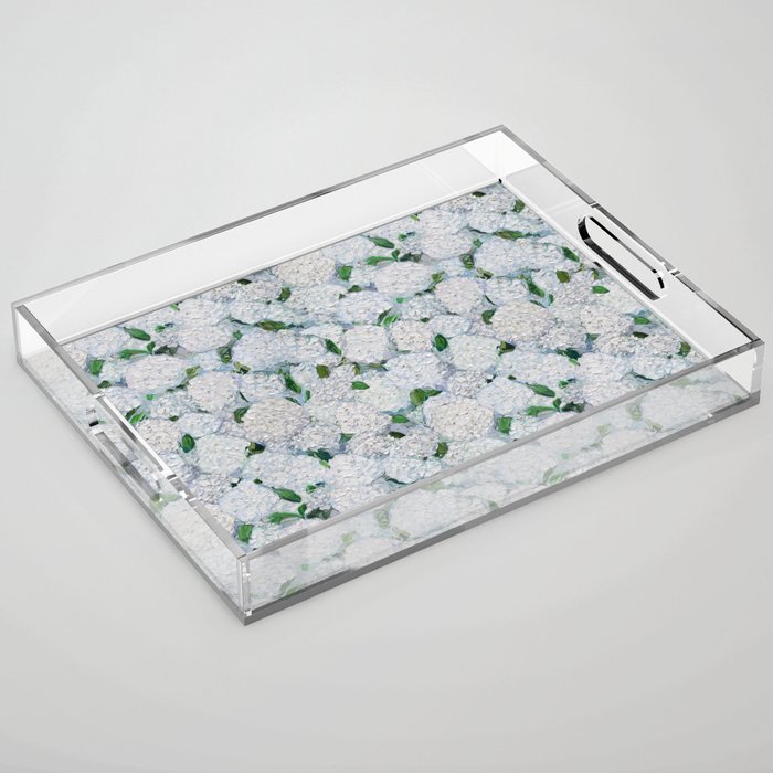 Annabelle Hydrangea Garden Acrylic Tray Gallery Image 1
