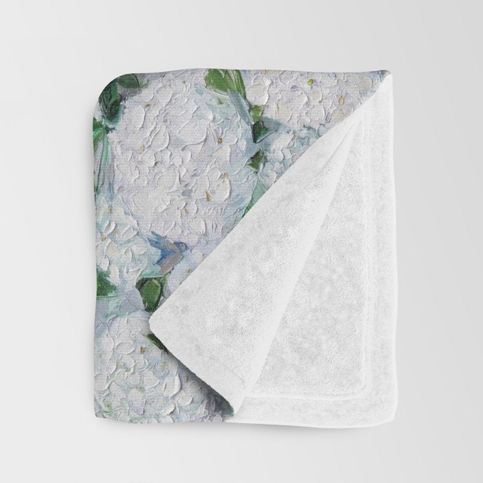 Annabelle Hydrangea Garden Throw Blanket Gallery Image 3