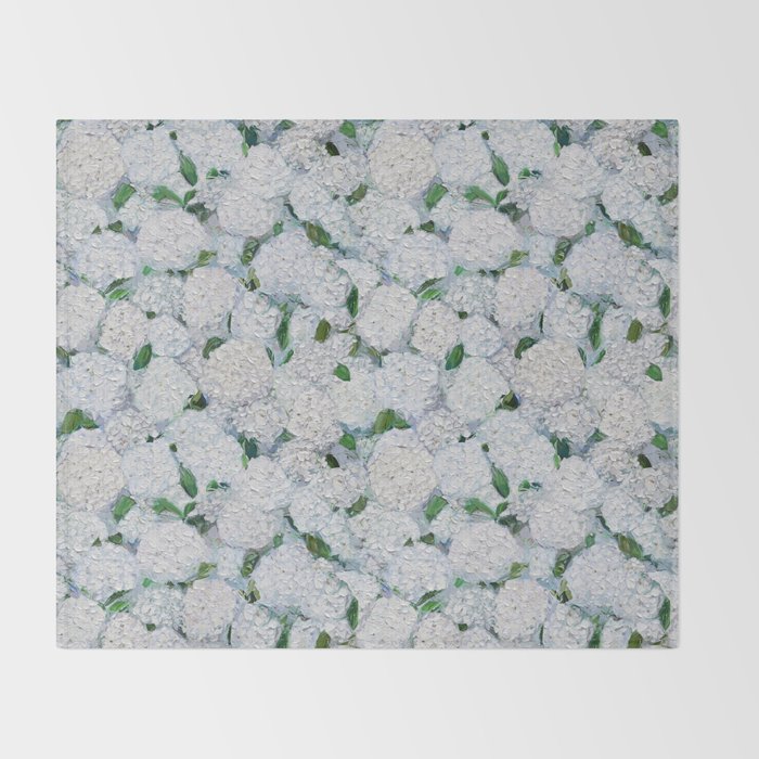 Annabelle Hydrangea Garden Throw Blanket Gallery Image 2
