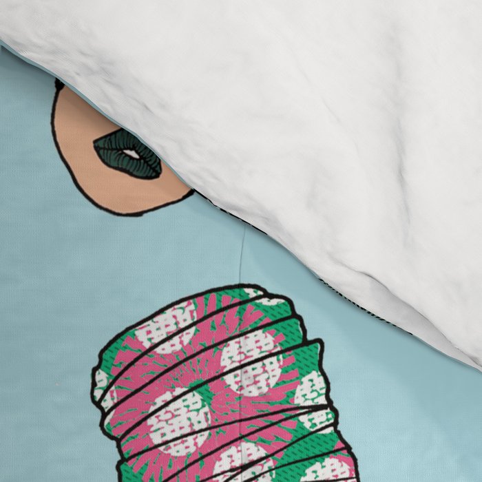 Black Hair Magic - Blue Comforter Gallery Image 4