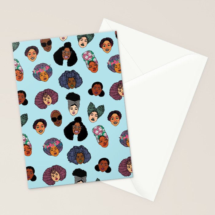 Black Hair Magic - Blue Stationery Card Gallery Image 2