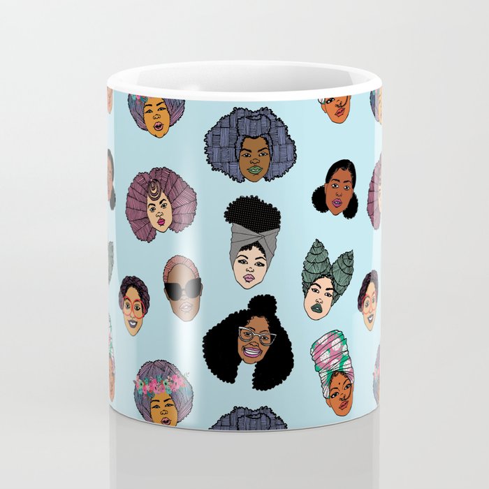 Black Hair Magic - Blue Coffee Mug Gallery Image 4