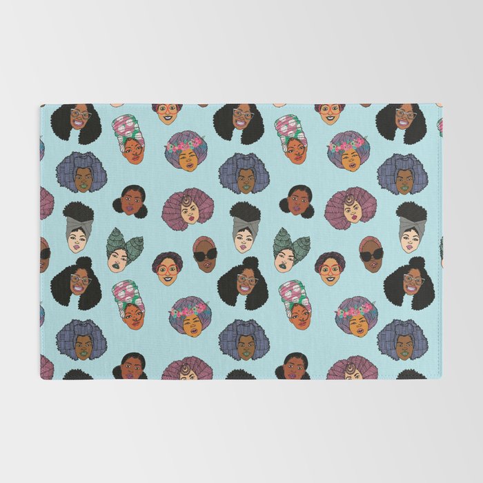 Black Hair Magic - Blue Rug Gallery Image 2