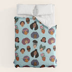 Black Hair Magic - Blue Comforter Gallery Image 6